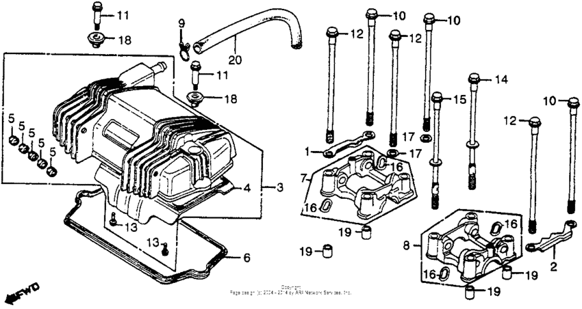 Cylinder head cover + camshaft holder