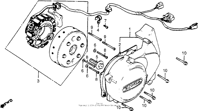 Cm400c/tleft crankcase cover + alternator