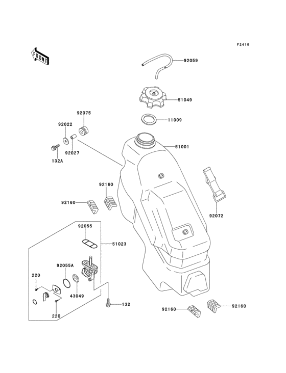 KX125 Топливный бак