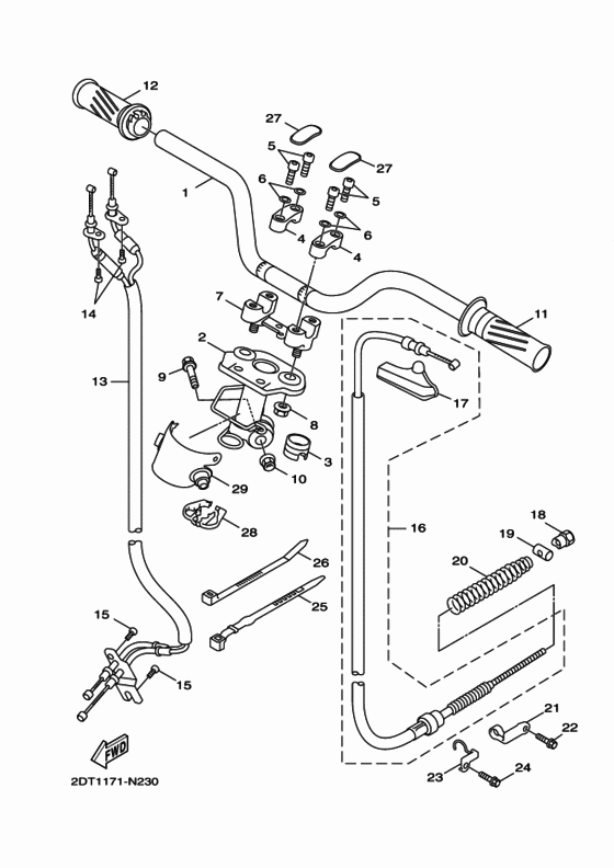 Steering handle & cable