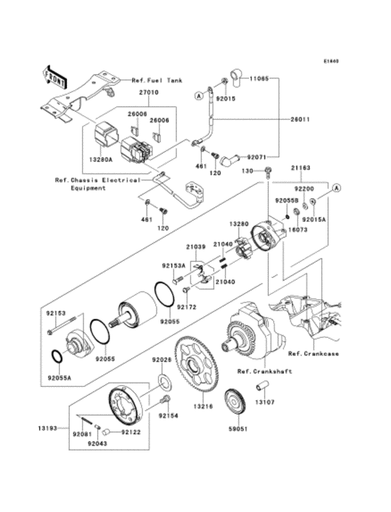 EX250 Starter motor / starter clutch