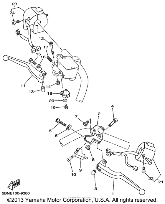 XVS650A Рулевые переключатели