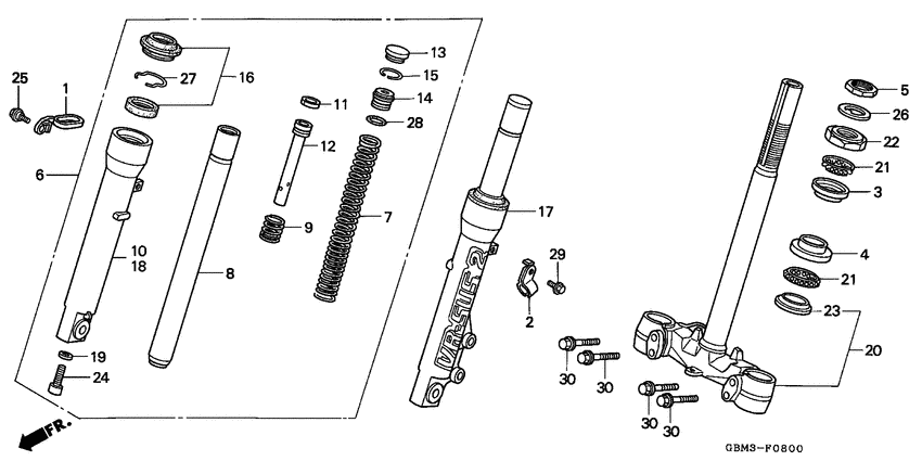 Front fork/steering stem