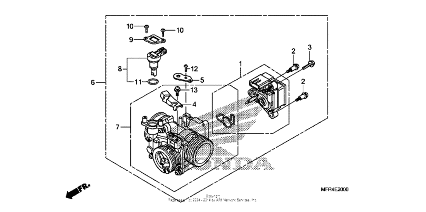 VT1300CX (ABS) Корпус Дросселя