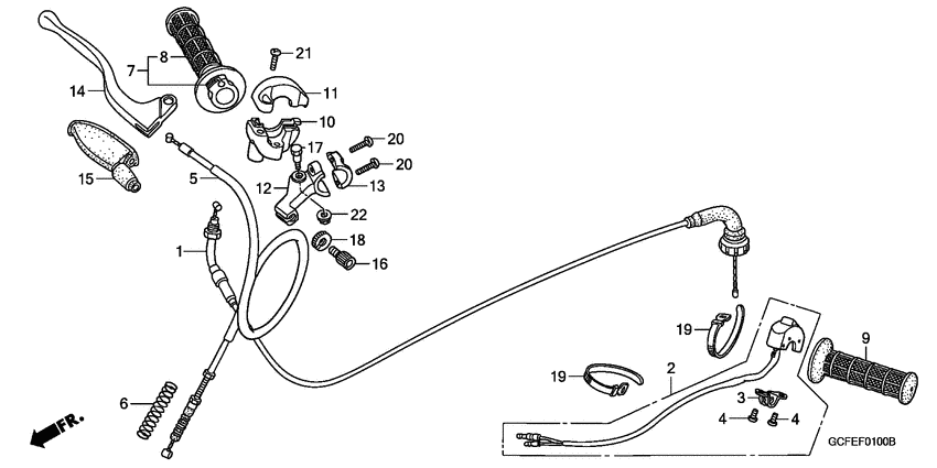 Handle lever/switch/cable