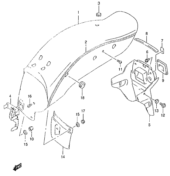 GZ125 Заднее крыло