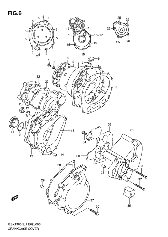 Crankcase cover ass`y  (v