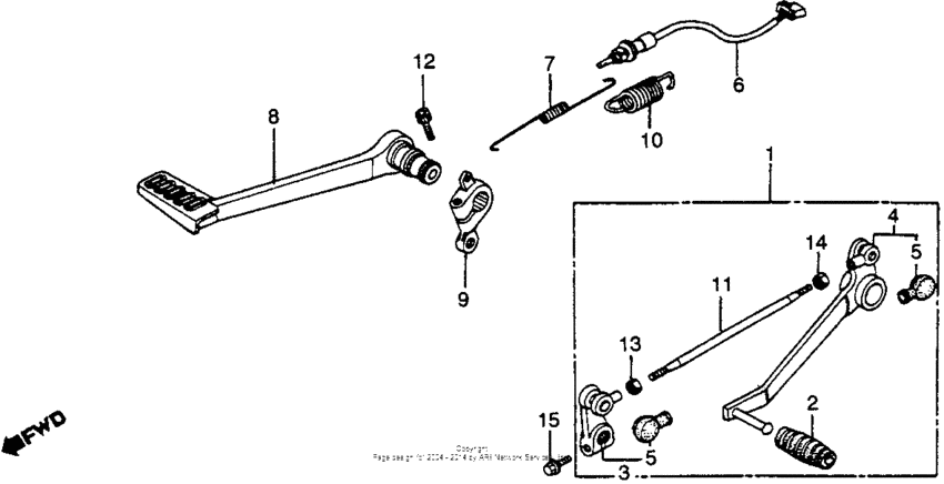 Brake pedal + gearshift pedal