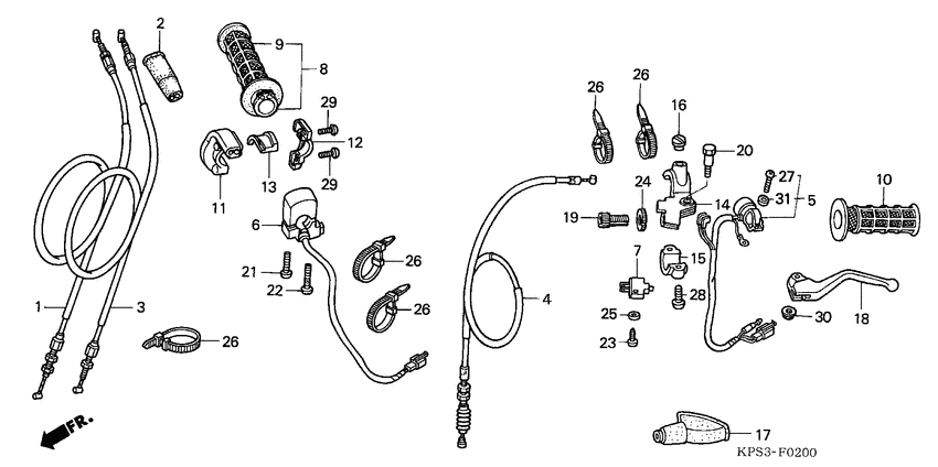 Handle lever/switch/cable
