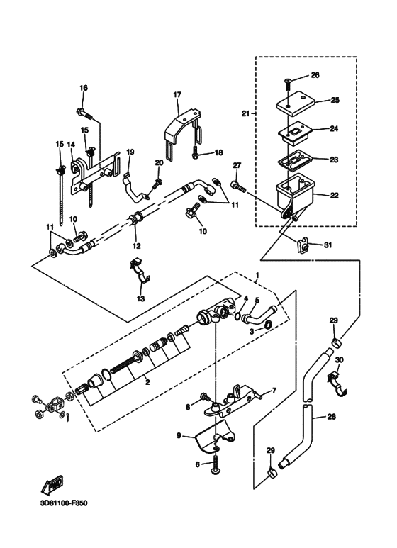 XVS1300CT Задний тормозной цилиндр
