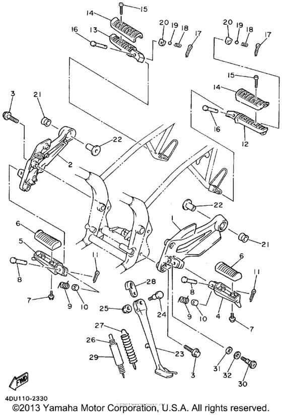 XJ600SF Подножки