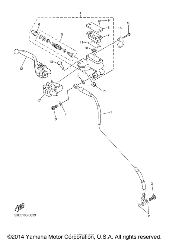 YZ250FSPV Главный тормозной цилиндр