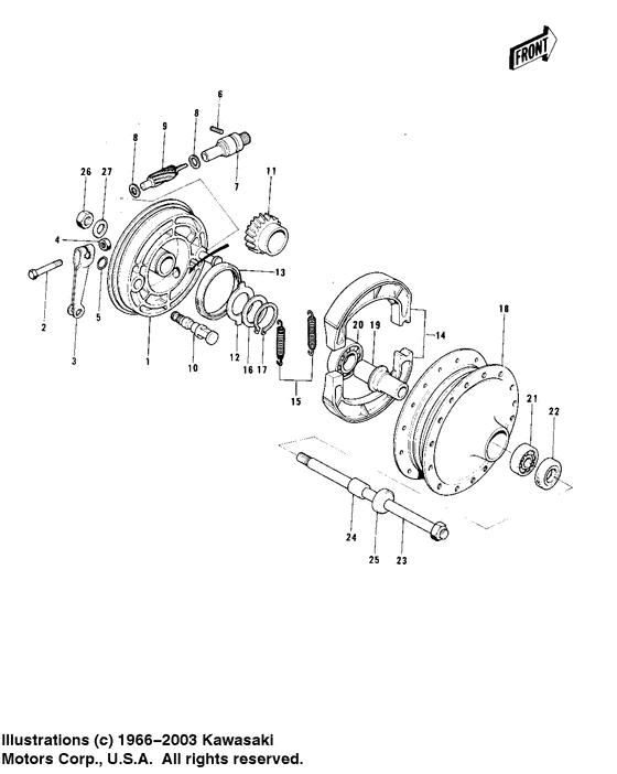Front hub/brake