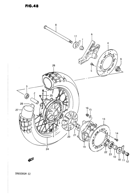 Rear wheel complete assy