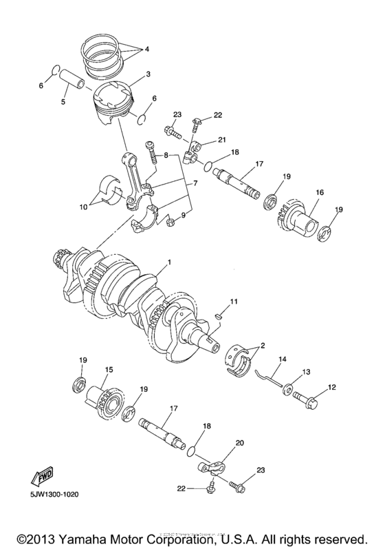 FJR1300AS Коленчатый вал и Поршень