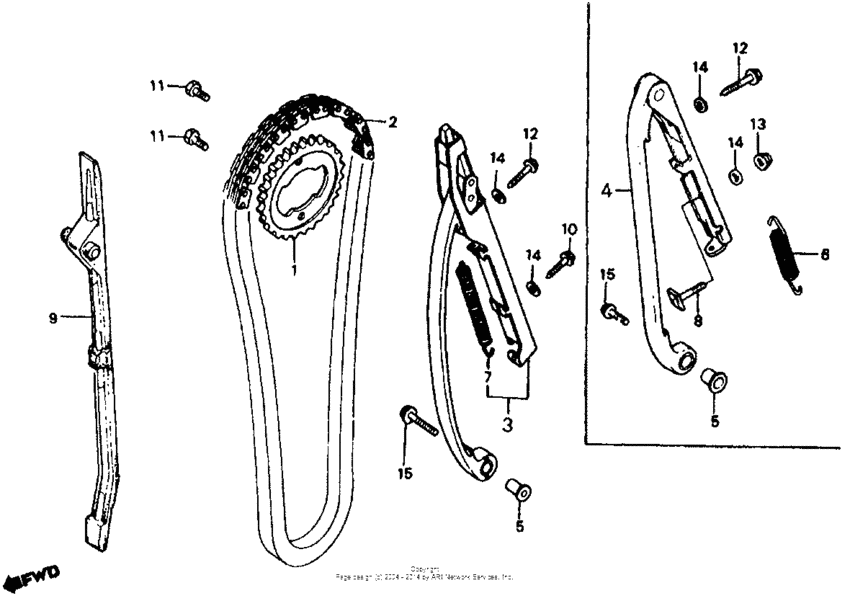 Cam chain + tensioner 81-82