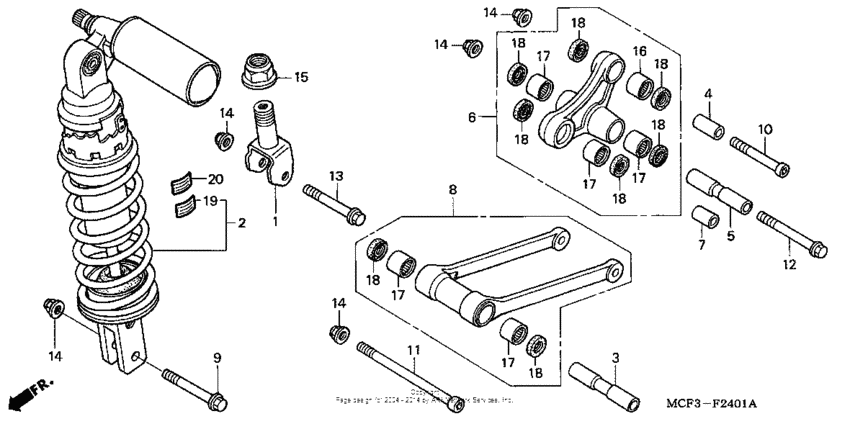 Rear shock absorber ('02-'05)