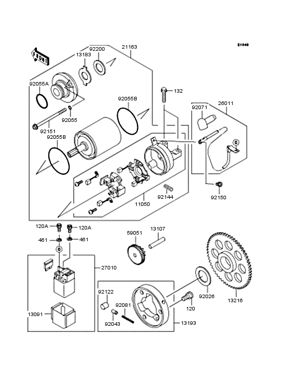 Starter motor/starter clutch