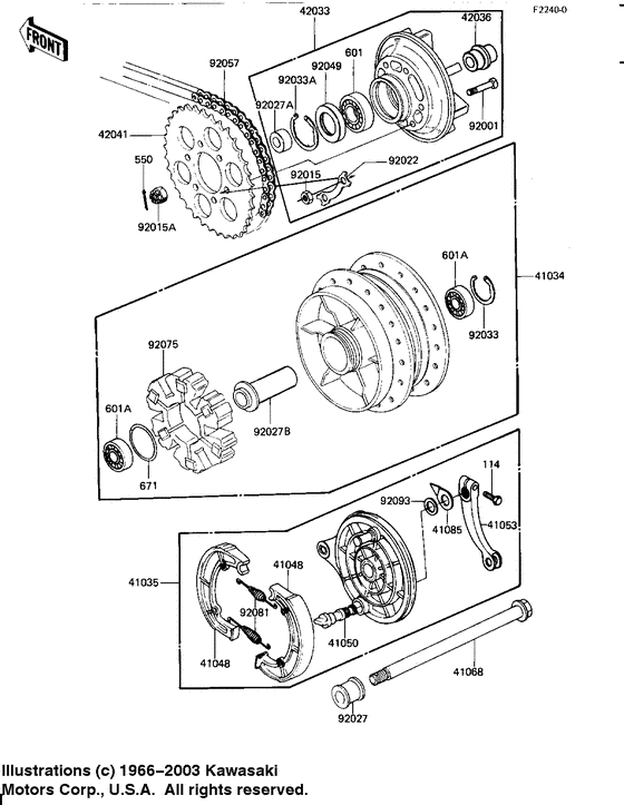 Rear hub/brake/chain