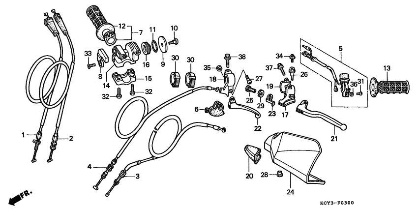 Handle lever/switch/cable