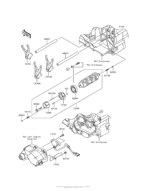 VN1700 Валы и вилки переключения передач