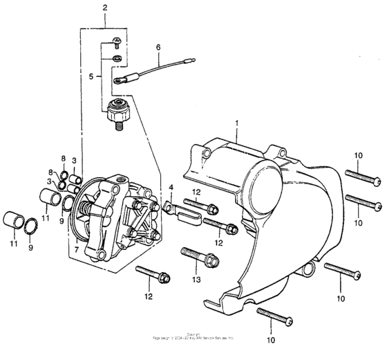 Left crankcase cover + oil pump