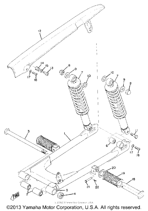 Rear arm - rear cushion - chain case