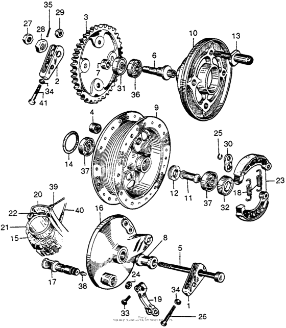 Rear wheel + rear brakes
