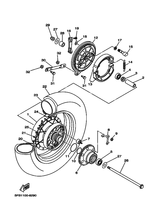 Rear wheel complete assy