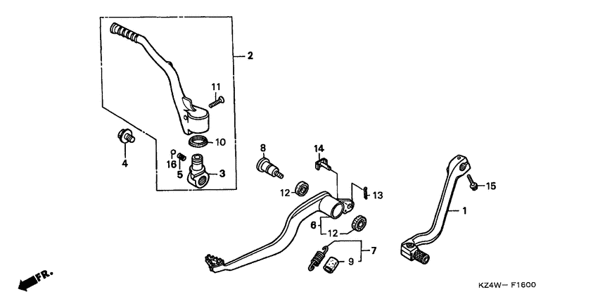 Pedal/kick starter arm