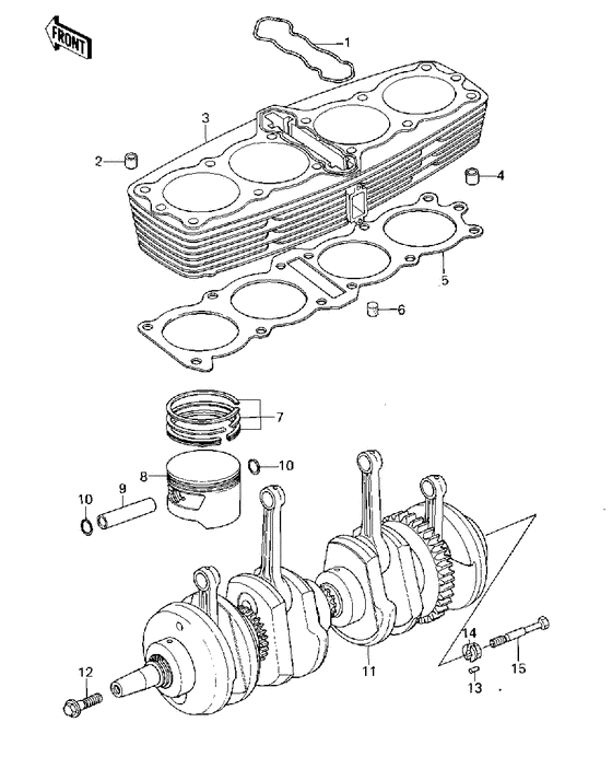 Cylinder/pistons/crankshaft