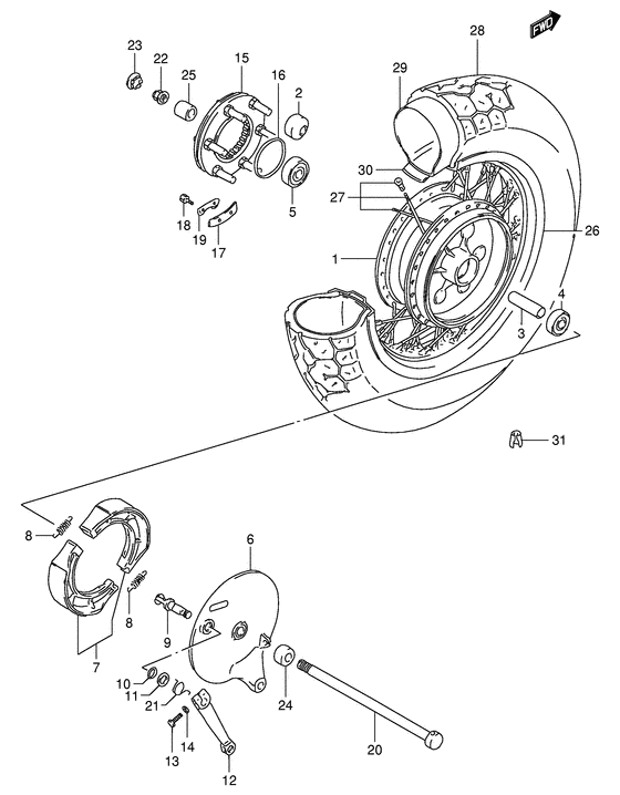 Rear wheel complete assy