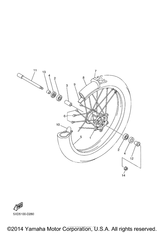 YZ250FV Переднее колесо