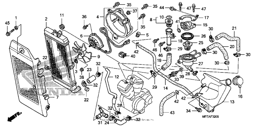 VT750C2B Радиатор
