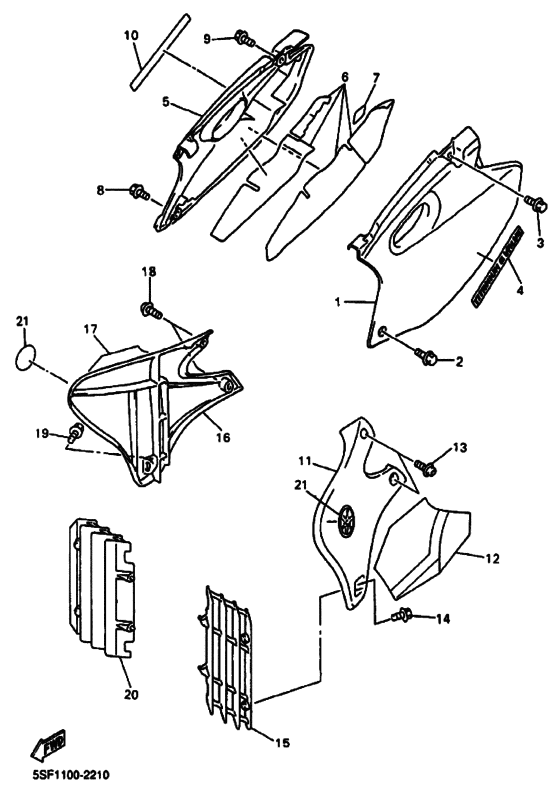 YZ426F YZ426FP Боковая крышка