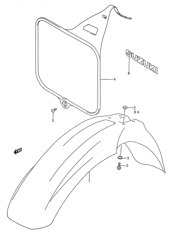 Front fender - front number plate