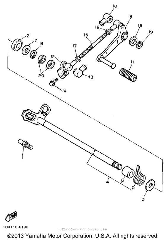FJ1200B Вал переключения