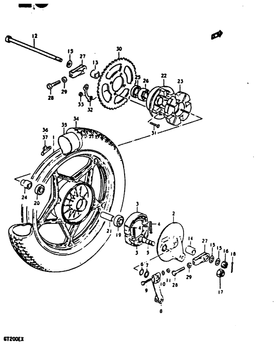 Rear wheel complete assy