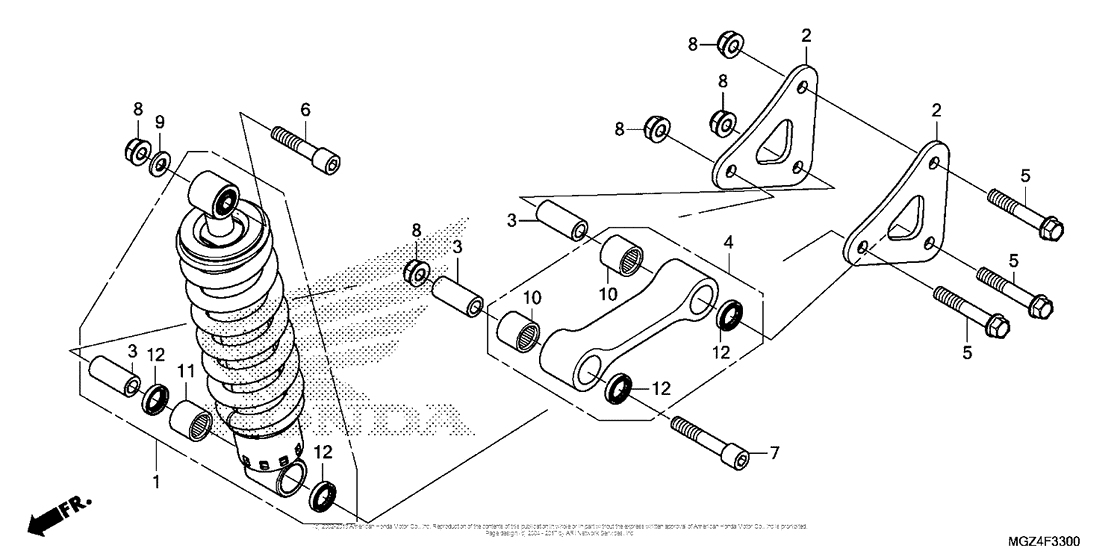CBR500R (ABS) Задние амортизаторы