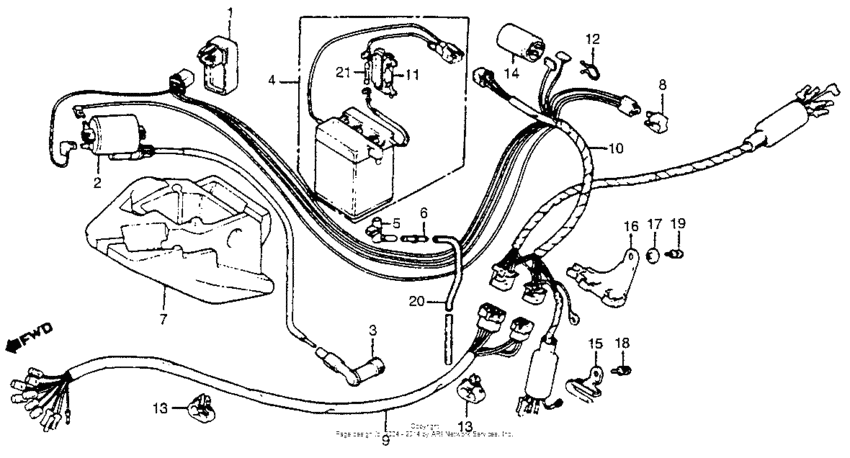 Wire harness + battery + ignition coil 81