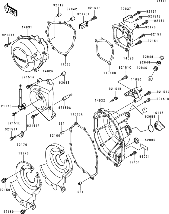 ZX600 Крышки двигателя