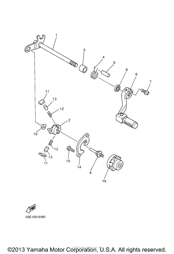 YZ426FP Вал переключения