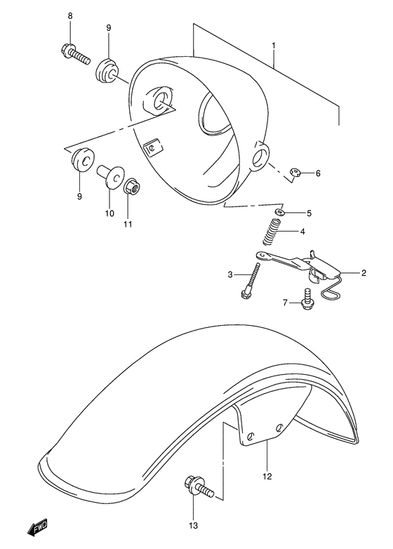 TU250 Фара головного света