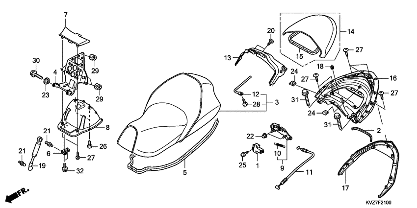 Seat/rear spoiler