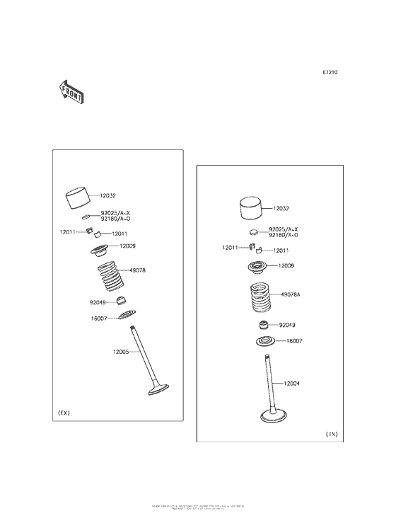 ZX1400 Клапана