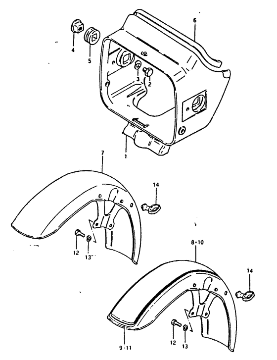 Headlamp housing - front fender