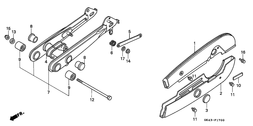 Rear fork/chain case
