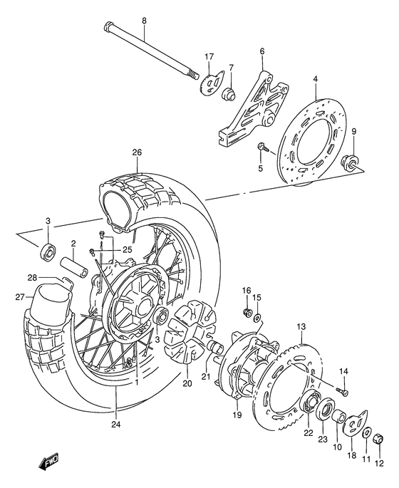 Rear wheel complete assy