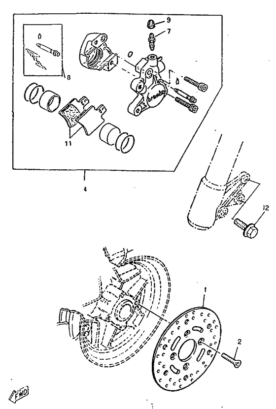 Front brake. caliper