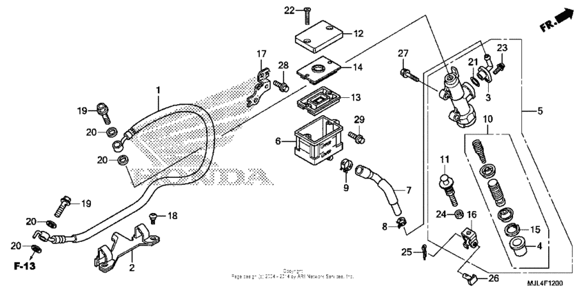 Rear brake master cylinder (1)